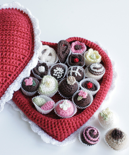 crochet san valentin bombones corazon