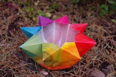 Portavelas de Origami